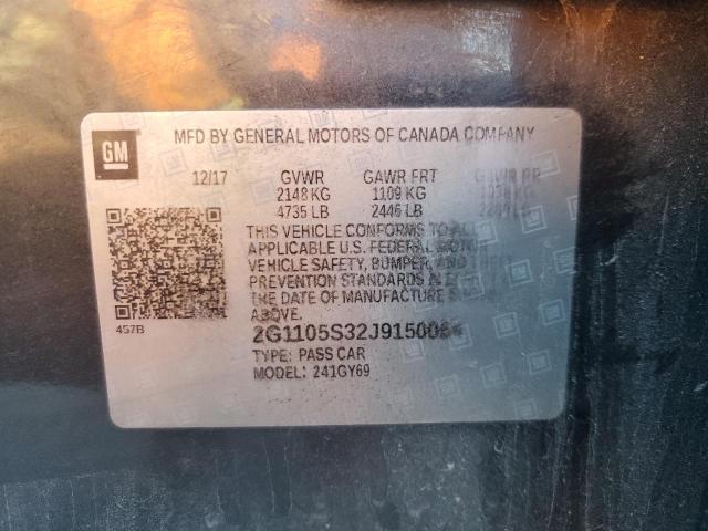 2G1105S32J9150054 - 2018 CHEVROLET IMPALA LT გრაფიტი ფოტო 13