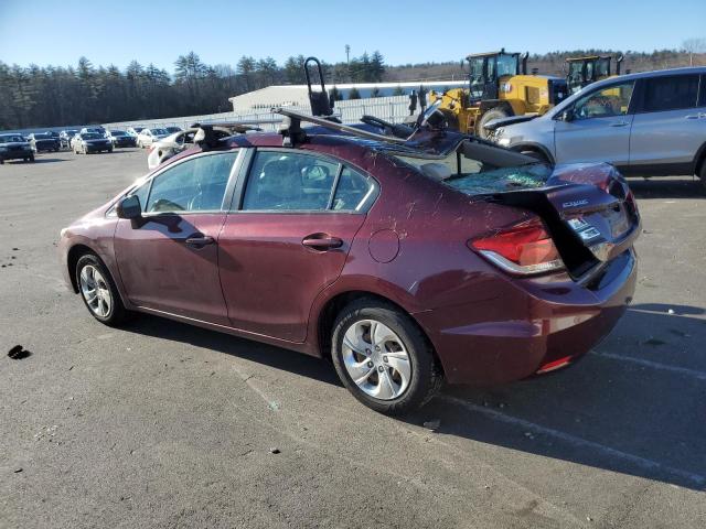 2HGFB2F57EH510546 - 2014 HONDA CIVIC LX BURGUNDY photo 2