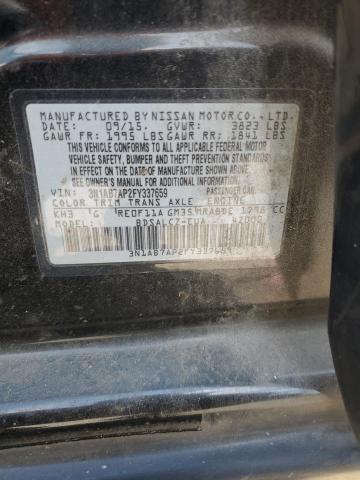 3N1AB7AP2FY337659 - 2015 NISSAN SENTRA S BLACK photo 13