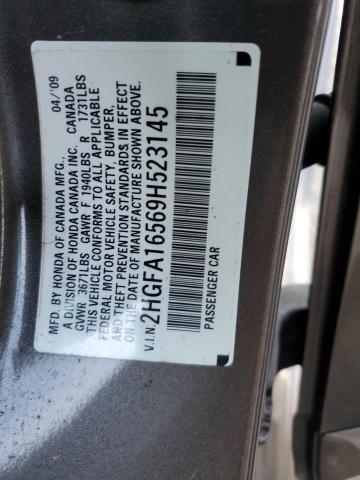 2HGFA16569H523145 - 2009 HONDA CIVIC LX SILVER photo 13