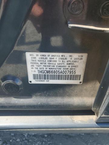 1HGCM66805A007955 - 2005 HONDA ACCORD EX CHARCOAL photo 13