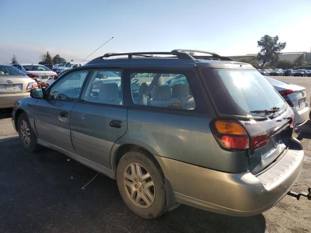 4S3BH665X17614022 - 2001 SUBARU LEGACY OUTBACK GREEN photo 2