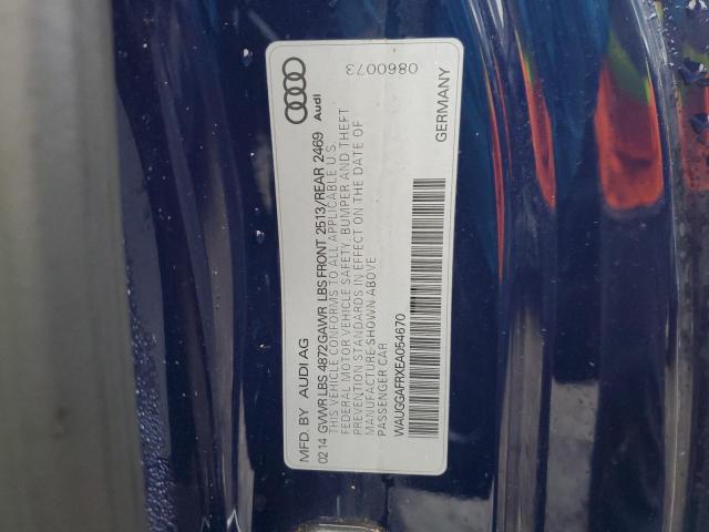 WAUGGAFRXEA054670 - 2014 AUDI S5 PREMIUM PLUS ლურჯი ფოტო 12