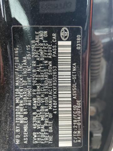 4T4BF1FKXFR502653 - 2015 TOYOTA CAMRY LE BLACK photo 12