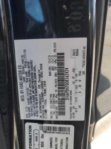 3FA6P0H70DR162424 - 2013 FORD FUSION SE BLACK photo 12