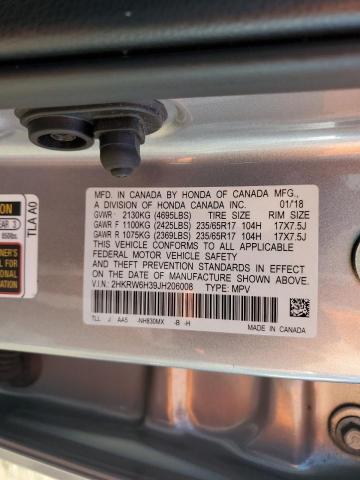 2HKRW6H39JH206008 - 2018 HONDA CR-V LX ვერცხლისფერი ფოტო 13