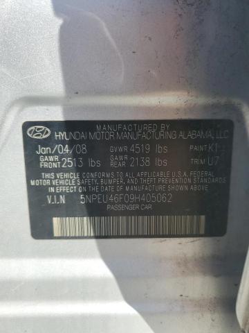 5NPEU46F09H405062 - 2009 HYUNDAI SONATA SE SILVER photo 12