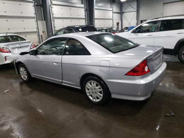 1HGEM22505L068076 - 2005 HONDA CIVIC LX SILVER photo 2