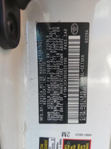 4T1BK3EK9BU620190 - 2011 TOYOTA CAMRY SE Ağ foto 12