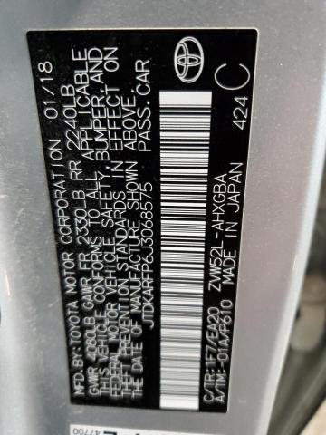 JTDKARFP6J3068575 - 2018 TOYOTA PRIUS PRIM ვერცხლისფერი ფოტო 12