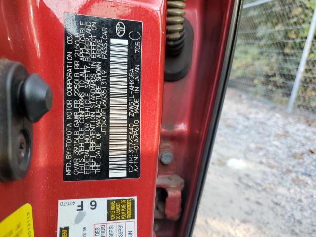 JTDKARFU6G3513119 - 2016 TOYOTA PRIUS წითელი ფოტო 12