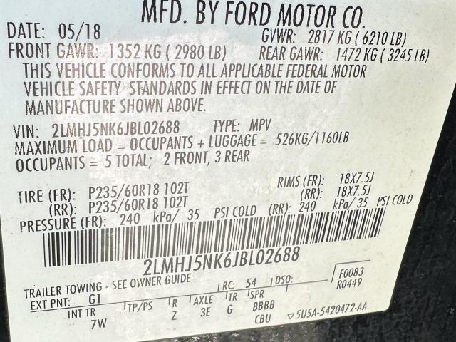 2LMHJ5NK6JBL02688 - 2018 LINCOLN MKT BLACK photo 10