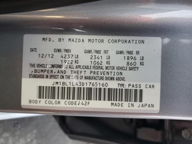 JM1BL1L43D1765160 - 2013 MAZDA SPEED 3 SILVER photo 12