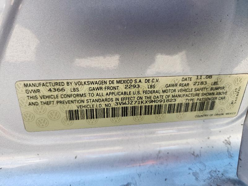 3VWJZ71KX9M091823 - 2009 VOLKSWAGEN JETTA S SILVER photo 12