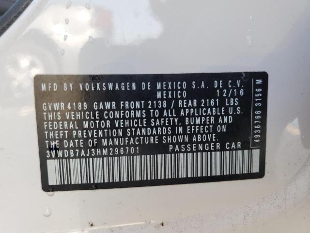 3VWDB7AJ3HM296701 - 2017 VOLKSWAGEN JETTA SE 白色 照片 13