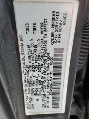 5TEGM92N21Z847023 - 2001 TOYOTA TACOMA DOUBLE CAB PRERUNNER BLACK photo 12