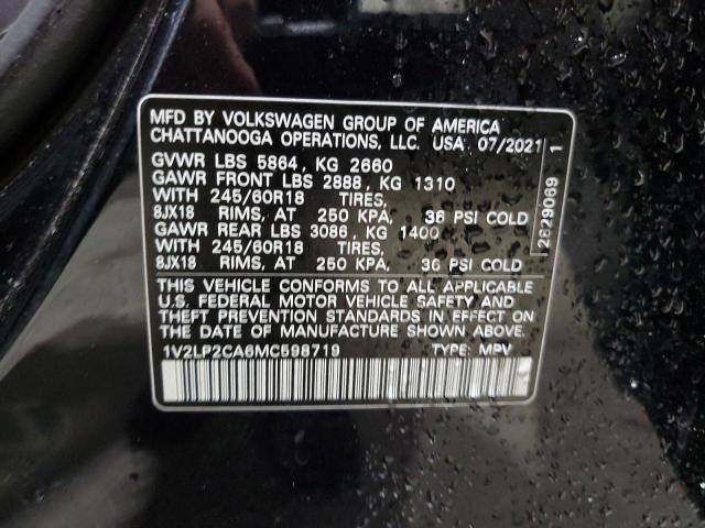 1V2LP2CA6MC598719 - 2021 VOLKSWAGEN ATLAS SE Noir photo 14