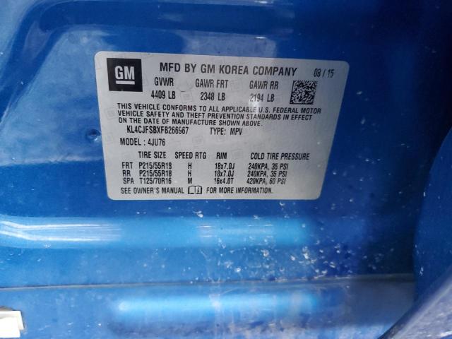 KL4CJFSBXFB266967 - 2015 BUICK ENCORE CONVENIENCE 蓝色 照片 13