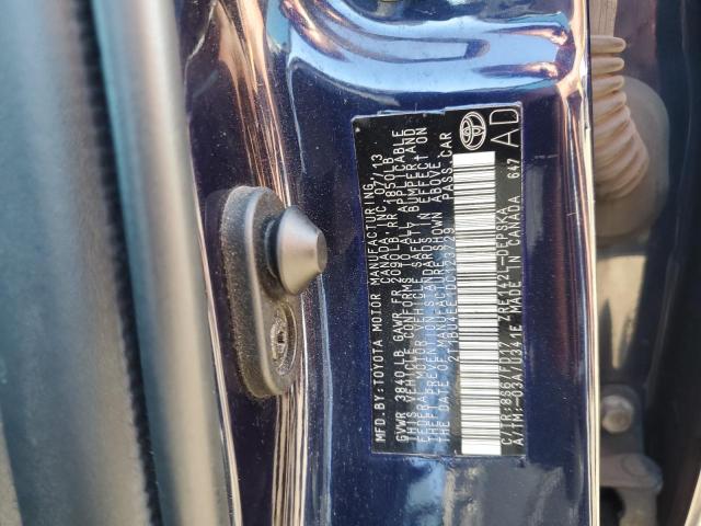 2T1BU4EE1DC123729 - 2013 TOYOTA COROLLA BASE BLUE photo 13