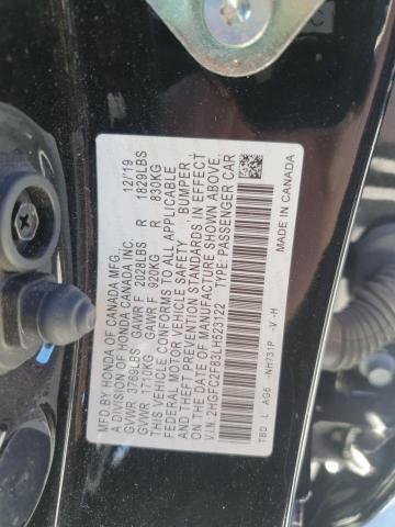 2HGFC2F83LH523122 - 2020 HONDA CIVIC SPORT 黑色 照片 13