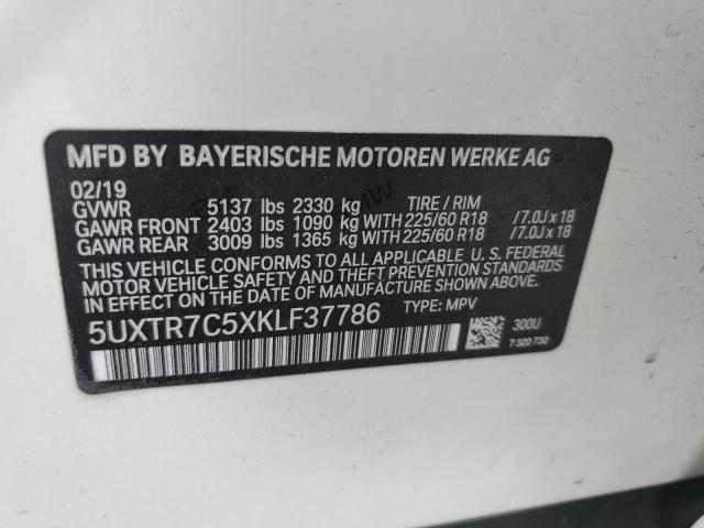 5UXTR7C5XKLF37786 - 2019 BMW X3 SDRIVE30I Ağ foto 12