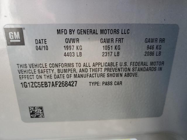 1G1ZC5EB7AF268427 - 2010 CHEVROLET MALIBU 1LT 米色 照片 13