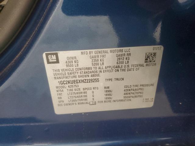 1GC2KUEGXHZ228255 - 2017 CHEVROLET SILVERADO K2500 HEAVY DUTY BLUE photo 12