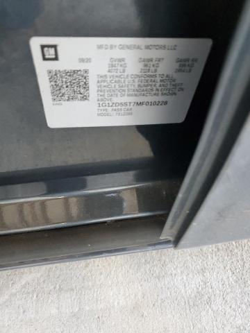 1G1ZD5ST7MF010228 - 2021 CHEVROLET MALIBU LT Графитовый фото 12