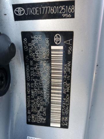 JTKDE177760125168 - 2006 TOYOTA SCION TC ვერცხლისფერი ფოტო 12