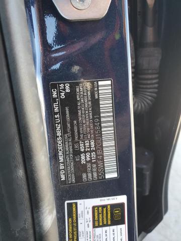 55SWF4JB7GU158491 - 2016 MERCEDES-BENZ C 300 BLUE photo 12