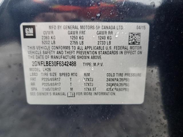 2GNFLBE30F6342488 - 2015 CHEVROLET EQUINOX LT BLUE photo 12