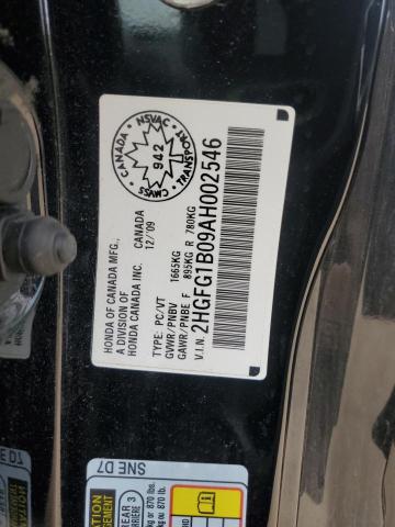 2HGFG1B09AH002546 - 2010 HONDA CIVIC EXL Qara foto 13