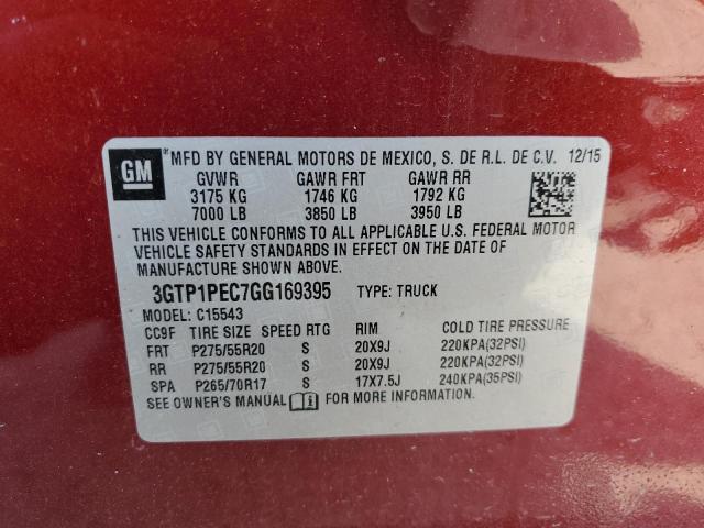 3GTP1PEC7GG169395 - 2016 GMC SIERRA C1500 DENALI BURGUNDY photo 13