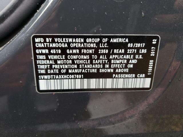 1VWDT7A3XHC067691 - 2017 VOLKSWAGEN PASSAT R-LINE ნაცრისფერი ფოტო 12