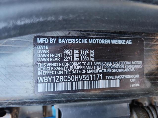 WBY1Z8C50HV551171 - 2017 BMW I3 REX BLUE photo 13