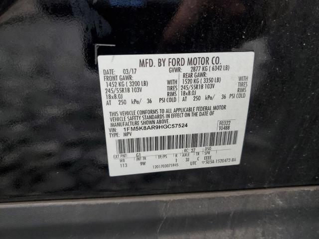 1FM5K8AR9HGC57524 - 2017 FORD EXPLORER POLICE INTERCEPTOR BLACK photo 13