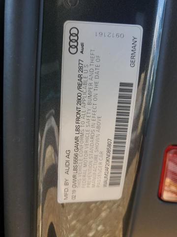 WAUM2AF20KN085807 - 2019 AUDI A6 PRESTIGE Szary zdjęcie 12