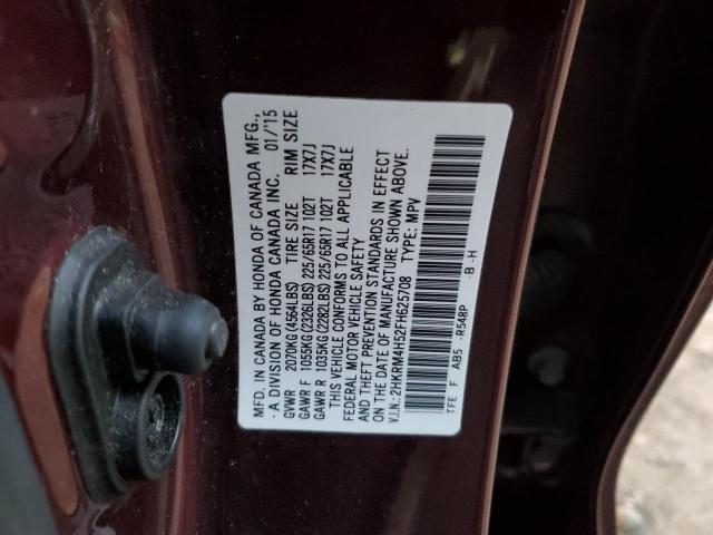 2HKRM4H52FH625708 - 2015 HONDA CR-V EX BURGUNDY photo 12