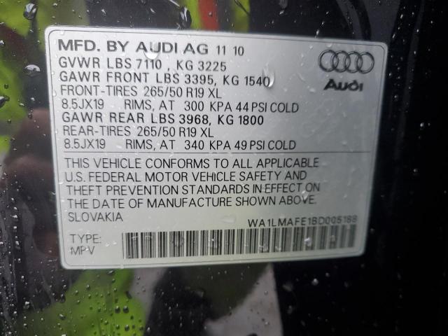 WA1LMAFE1BD005188 - 2011 AUDI Q7 PREMIUM PLUS Negro foto 13