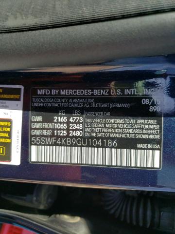 55SWF4KB9GU104186 - 2016 MERCEDES-BENZ C 300 4MATIC BLUE photo 12