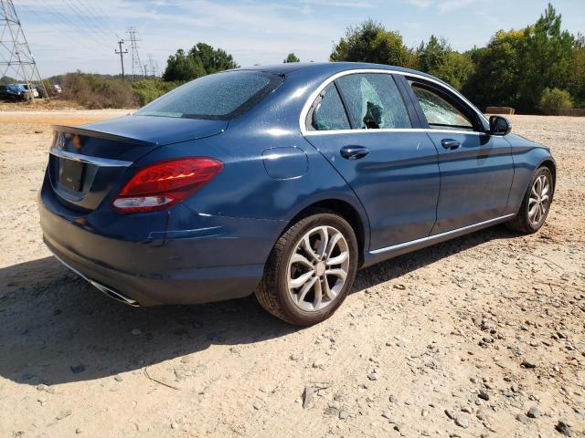 55SWF4KB9GU104186 - 2016 MERCEDES-BENZ C 300 4MATIC BLUE photo 3