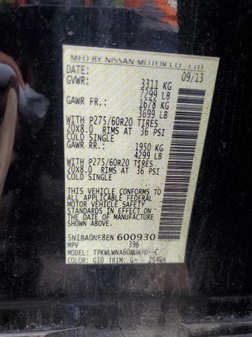 5N1BA0NE8EN600930 - 2014 NISSAN ARMADA PLATINUM BLACK photo 13