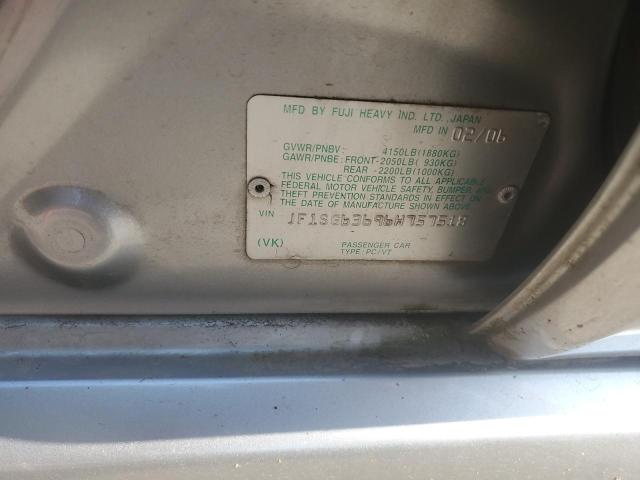 JF1SG63696H757518 - 2006 SUBARU FORESTER 2.5X SILVER photo 12