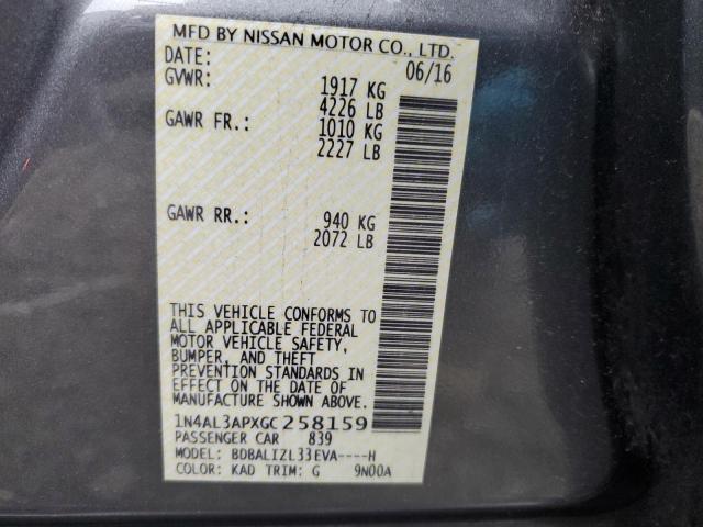 1N4AL3APXGC258159 - 2016 NISSAN ALTIMA 2.5 GRAY photo 12