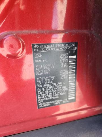 KNMAT2MTXFP511016 - 2015 NISSAN ROGUE S RED photo 13