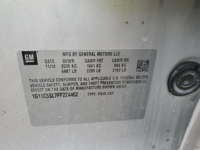 1G11C5SL7FF224462 - 2015 CHEVROLET MALIBU 1LT SILVER photo 12