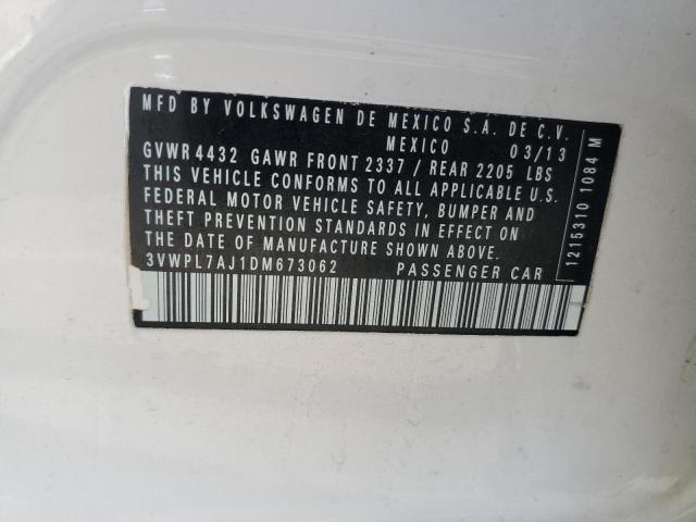 3VWPL7AJ1DM673062 - 2013 VOLKSWAGEN JETTA TDI Սպիտակ լուսանկար 12