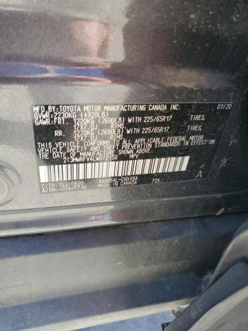 2T3MWRFV4LW072150 - 2020 TOYOTA RAV4 LE GRAY photo 12