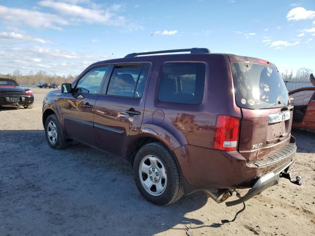 5FNYF4H22DB005450 - 2013 HONDA PILOT LX BURGUNDY photo 2