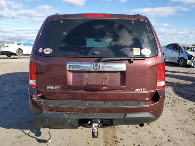 5FNYF4H22DB005450 - 2013 HONDA PILOT LX BURGUNDY photo 6